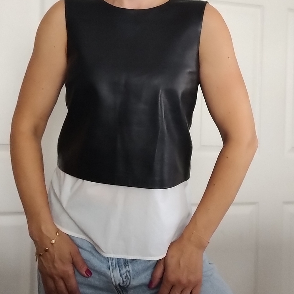 Theory Leather Sleevless Top SP